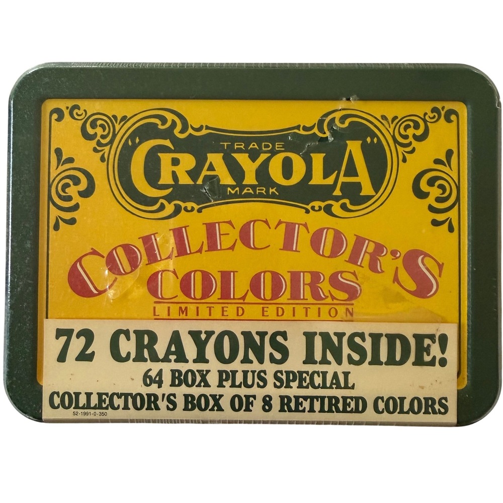 1991 Crayola Collectors Colors Limited Edition Tin 72 Crayons Retired Colors